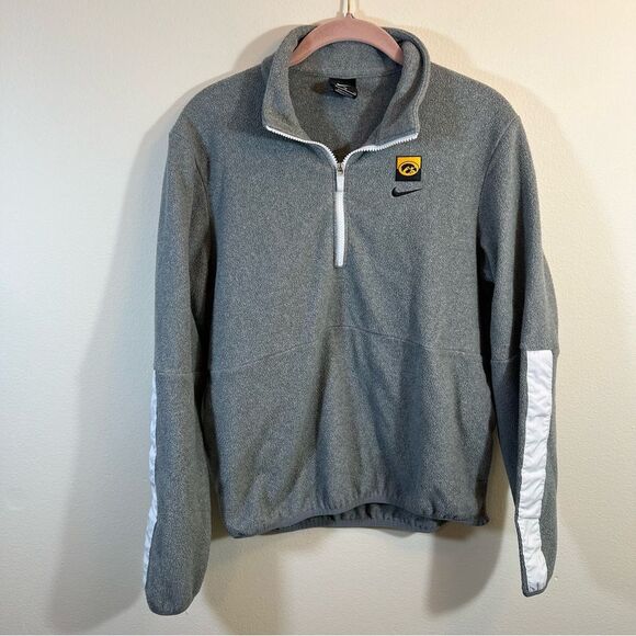 ✨ Nike Women’s Gray Iowa Hawkeyes Quarter Zip Fleece Pullover Small - Picture 1 of 12